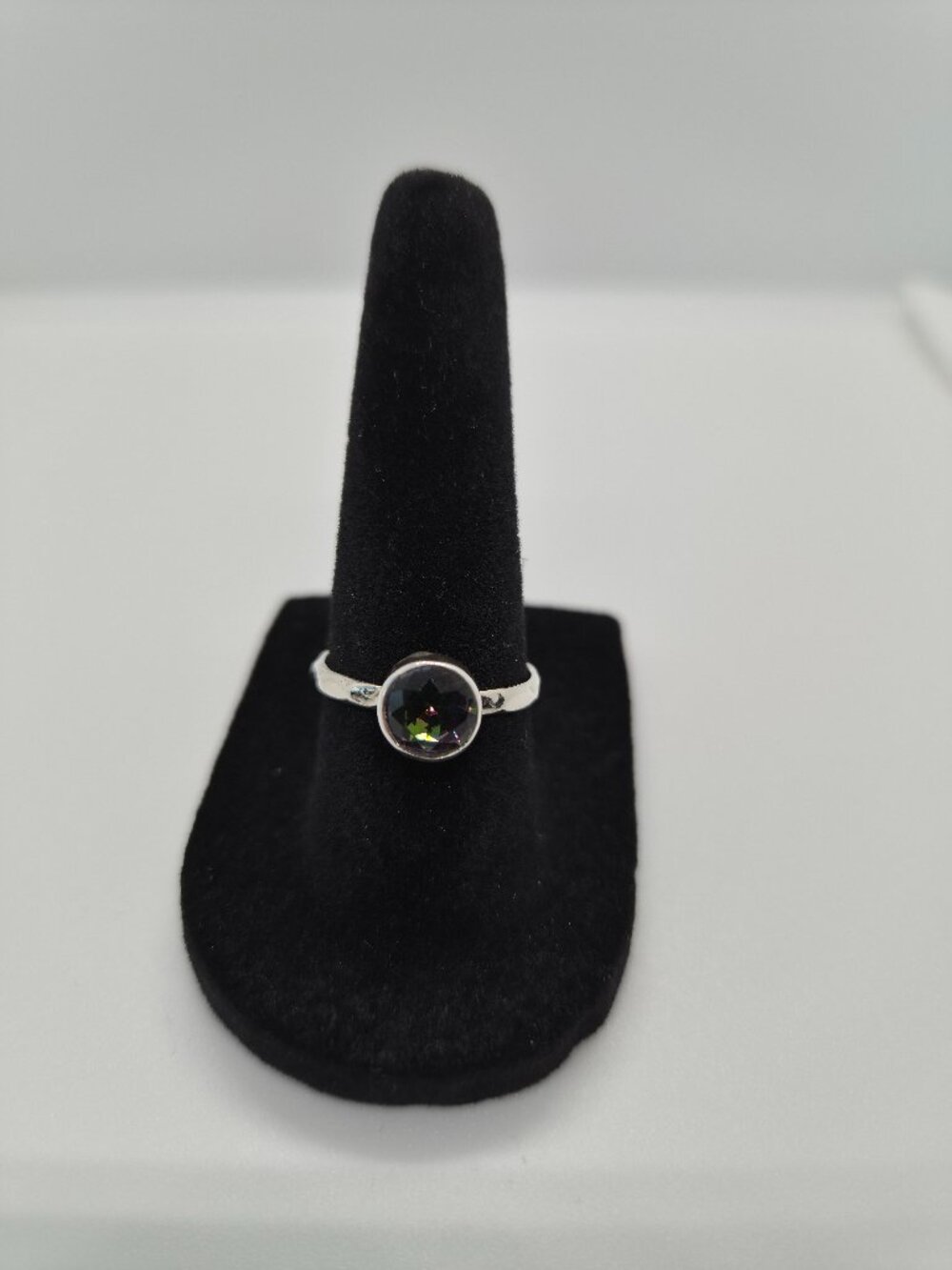 Sterling Silver 925 Mystic Topaz Ring Rainbow Size 7